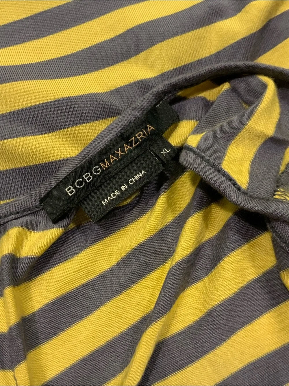 BCBGMaxAzria Yellow and Gray Striped Tank-Pencil Skirt